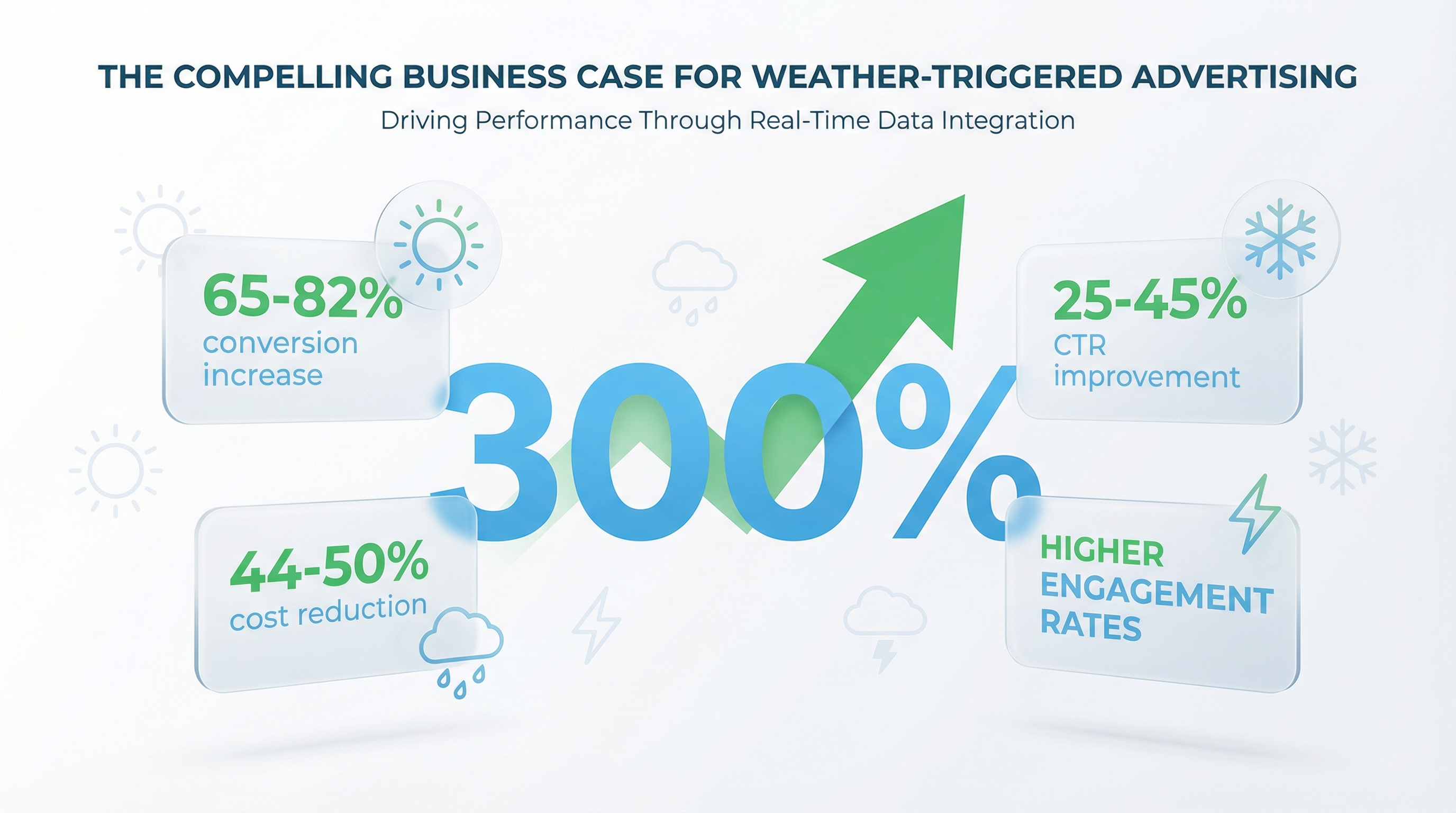 Weather-triggered advertising performance metrics showing 300% conversion improvement